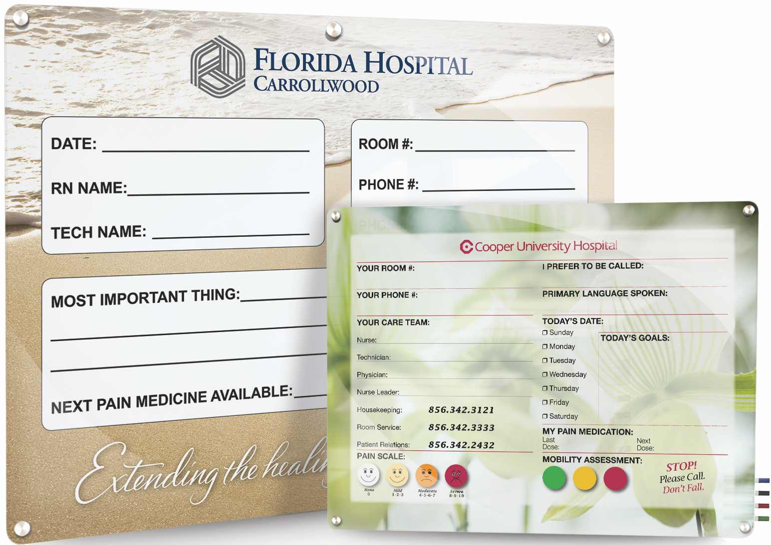 glass hospital whiteboards